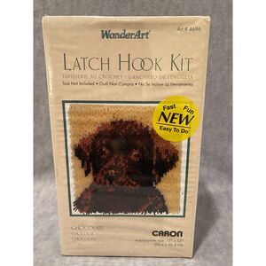 Latch Hook Kit Chocolate #4696 Dog Lab New 12" x 12" CARON WonderArt